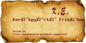 Kerékgyártó Erzsébet névjegykártya