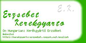 erzsebet kerekgyarto business card